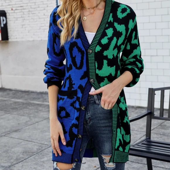 Yellow Leopard Button Down Cardigan - Picture 8 of 9